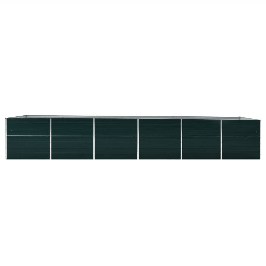 vidaXL Letto Rialzato da Giardino Acciaio Zincato 480x80x77 cm Verde