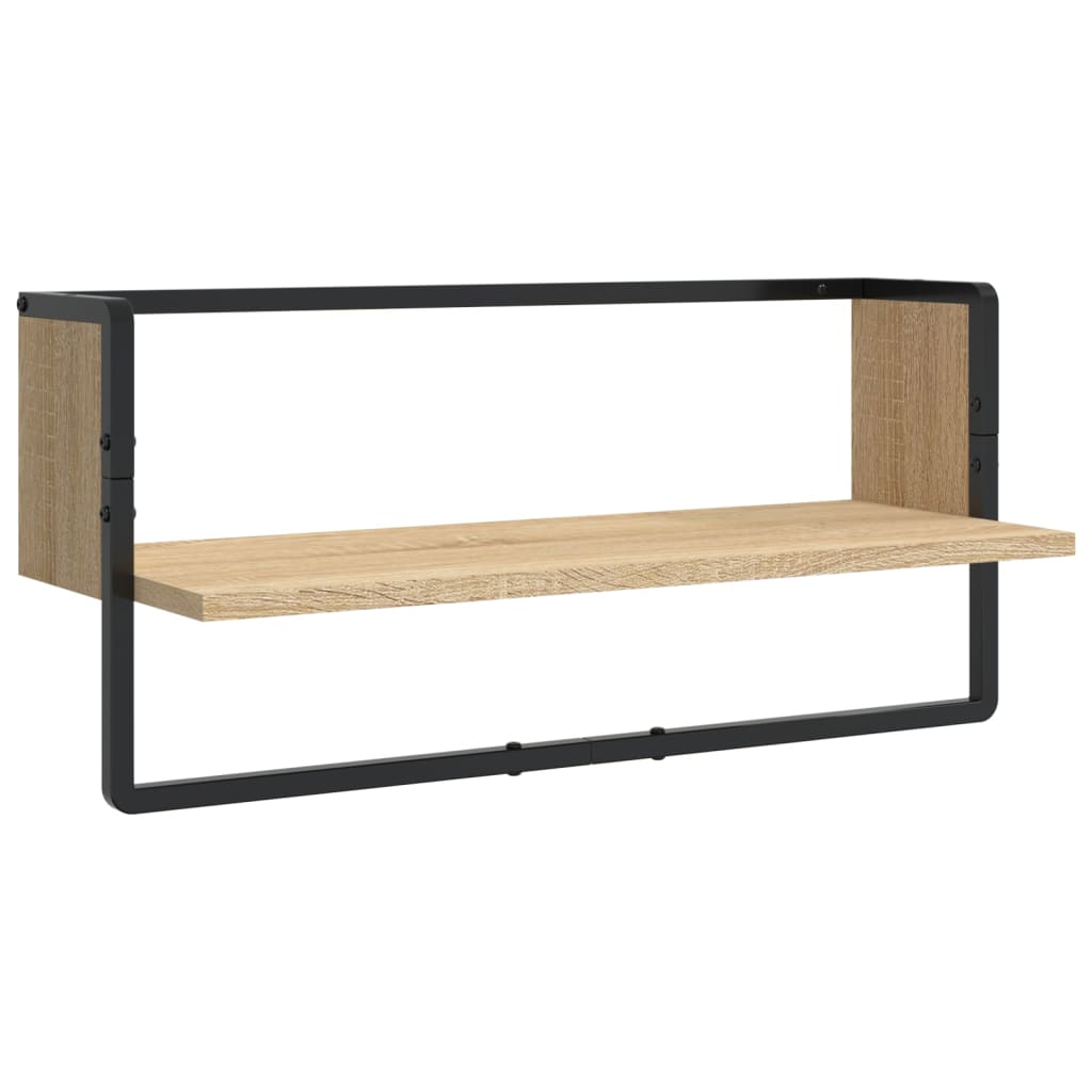 VidaXL Mensole Parete 4pz Grigio Sonoma 100x20x1,5cm Legno Multistrato - 6