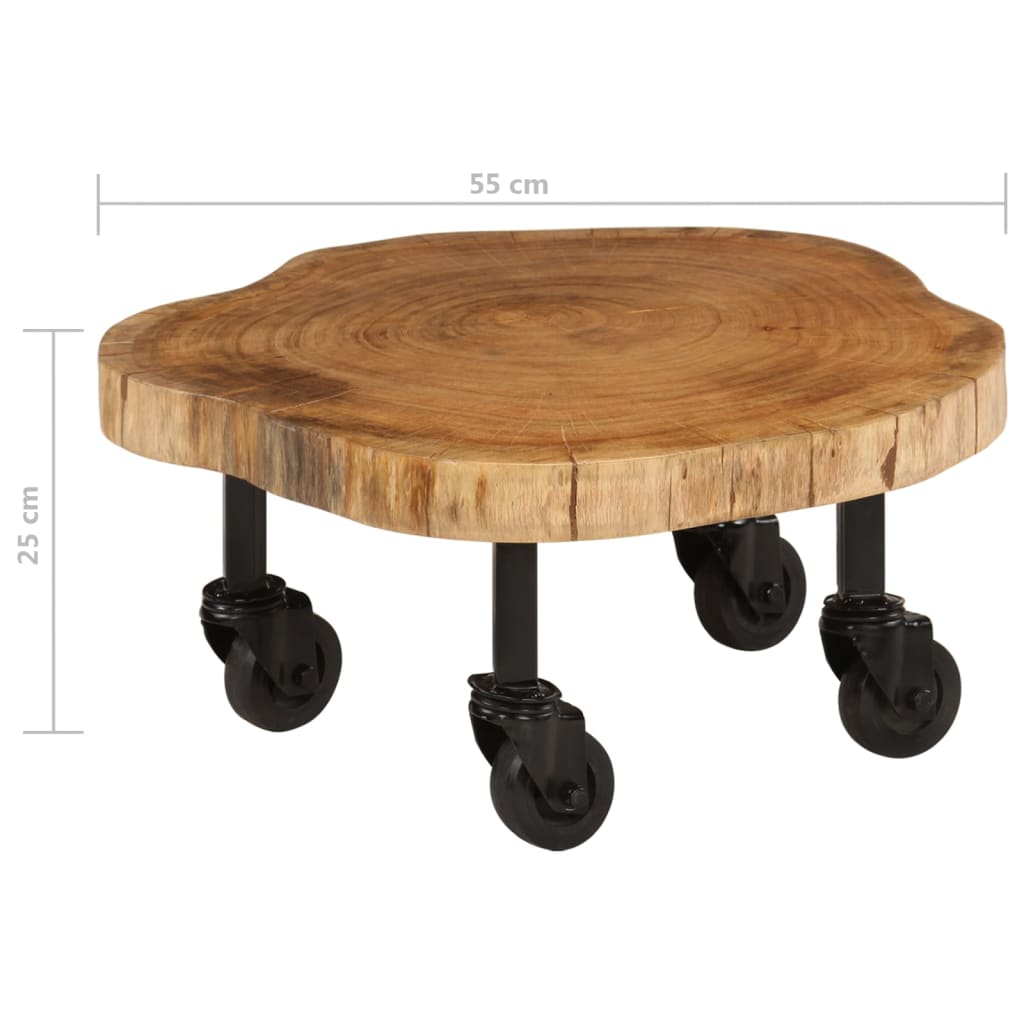 vidaXL Tavolino da Caffè in Legno Massello di Acacia 60x55x25 cm