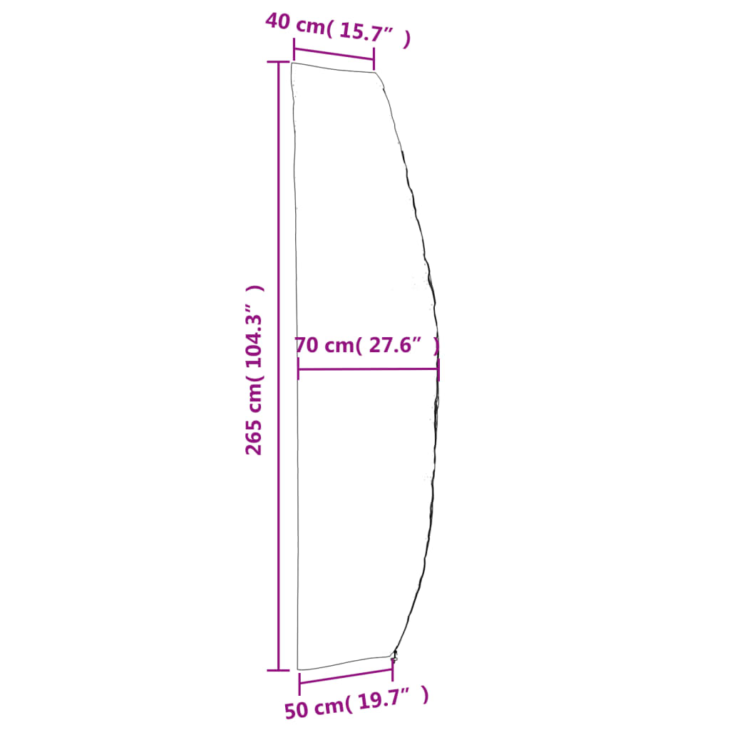 vidaXL Coperture Ombrellone Giardino 2pz 265x50/70/40 cm 420D Oxford