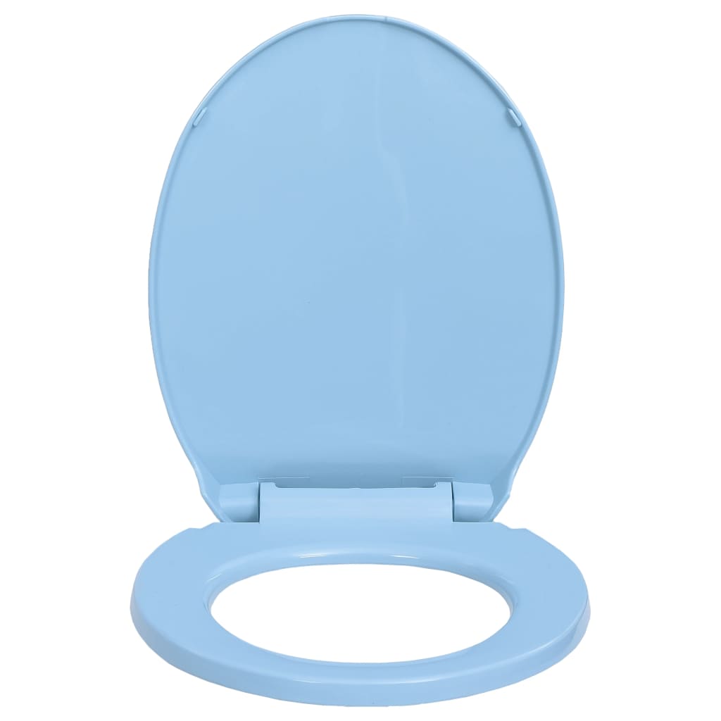 vidaXL Tavoletta WC a Chiusura Ammortizzata Blu Ovale