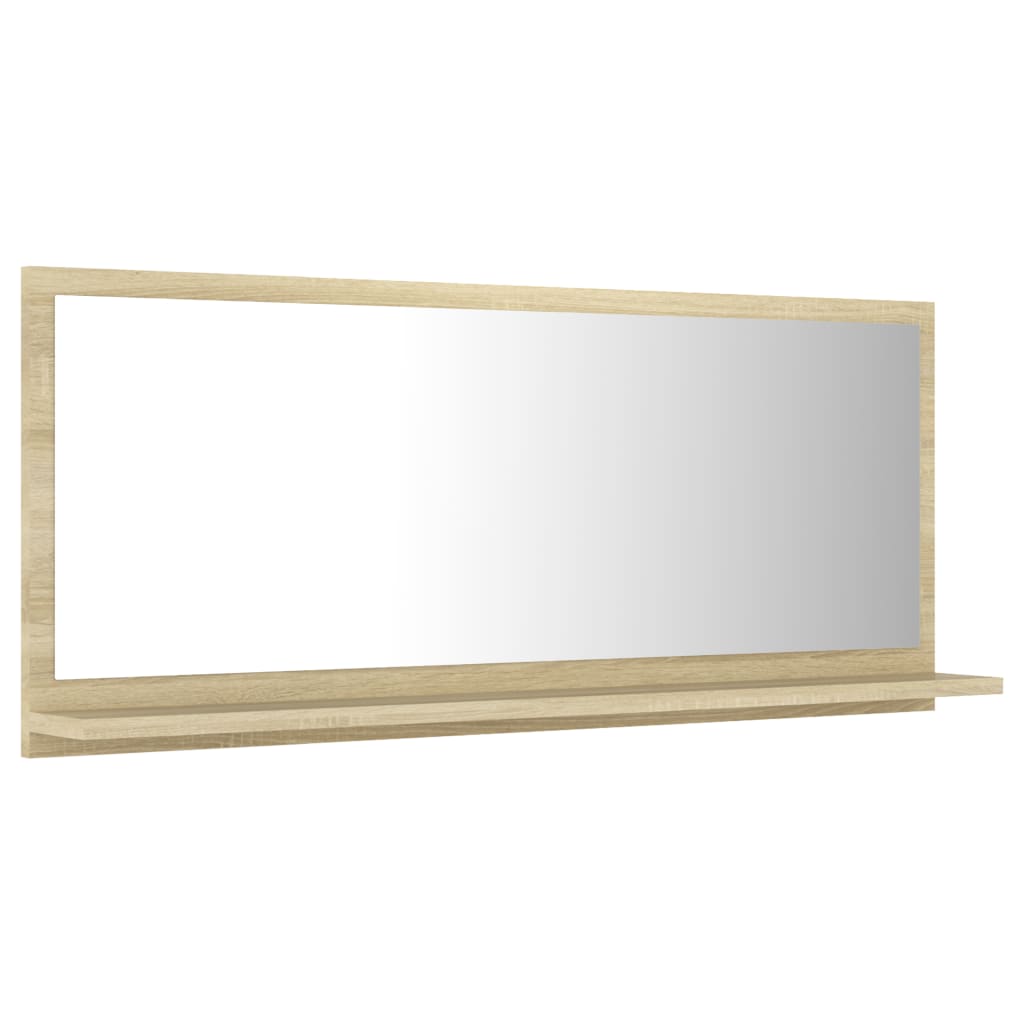 vidaXL Specchio da Bagno Rovere Sonoma 90x10,5x37 cm Legno Multistrato