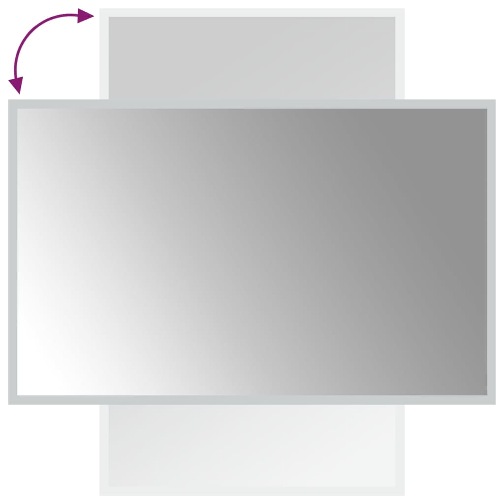vidaXL Specchio da Bagno con Luci LED 50x80 cm