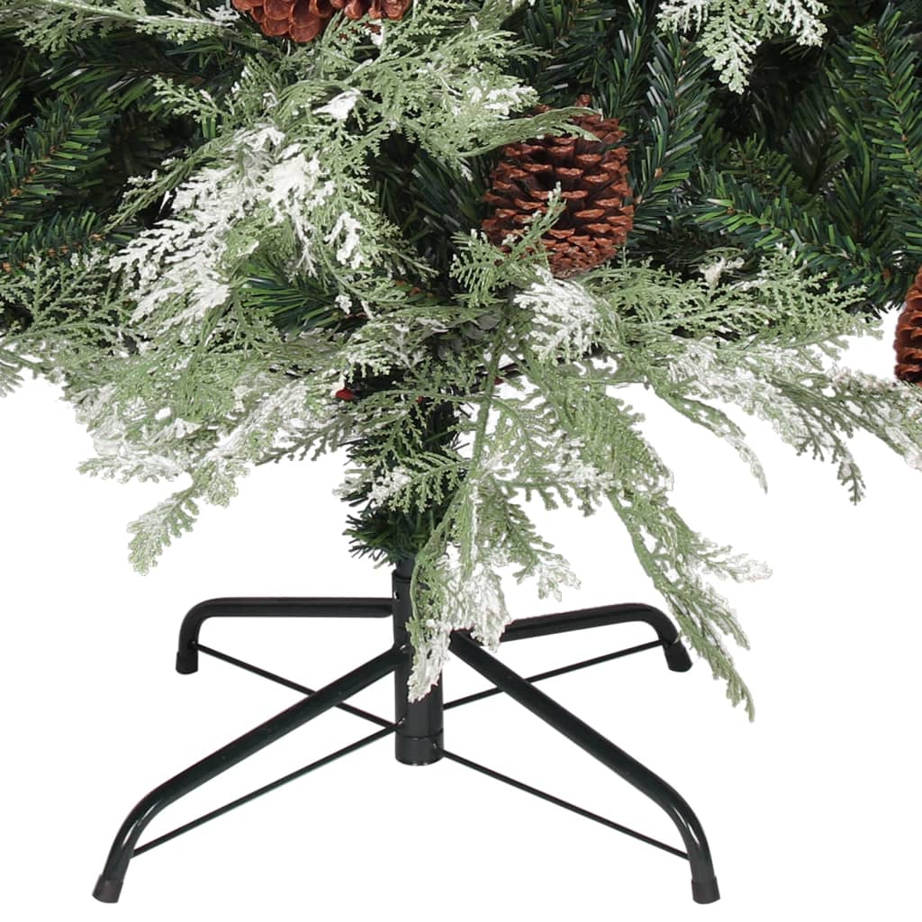 vidaXL Albero di Natale con Pigne Verde e Bianco 120 cm in PVC e PE