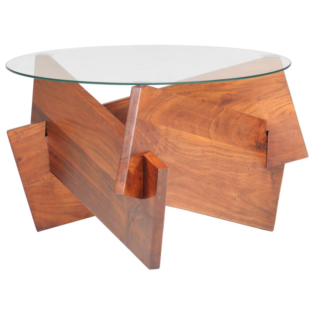 vidaXL Tavolino da Salotto 60 cm in Legno Massello di Acacia