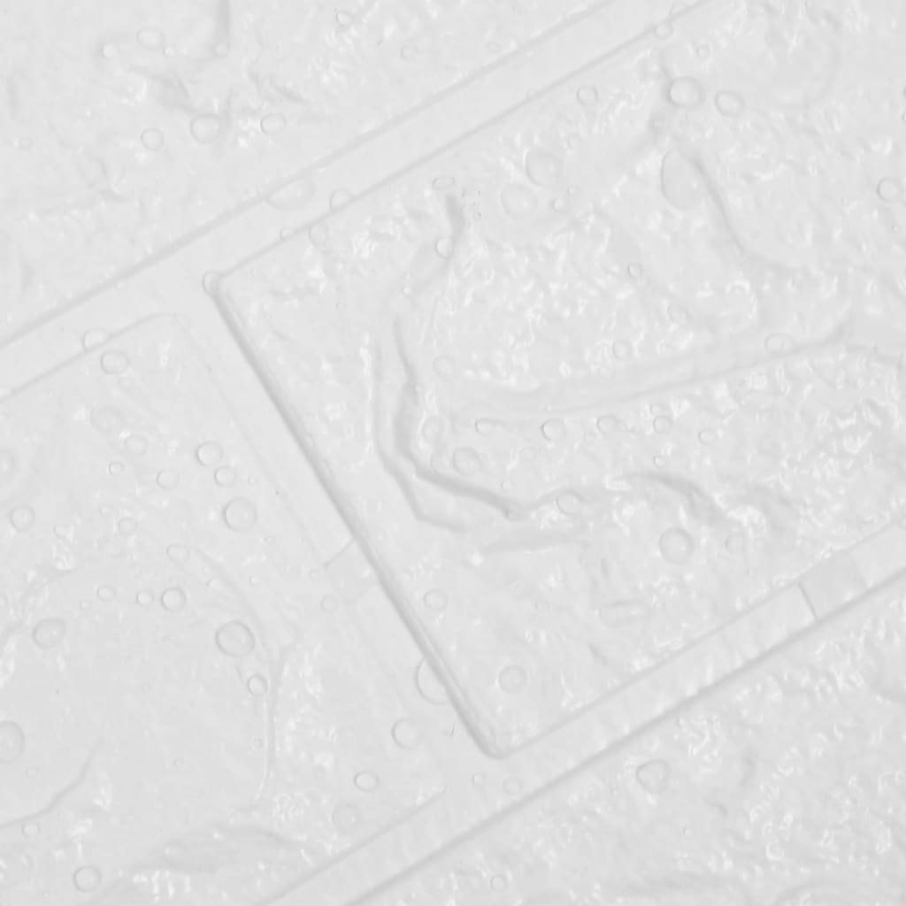 vidaXL Carta da parati 3D Motivo a Mattoni Autoadesiva 10 pz Bianca