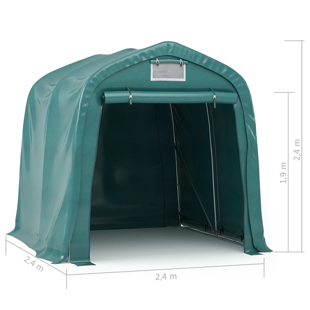 vidaXL Tenda Garage in PVC 2,4x2,4 m Verde