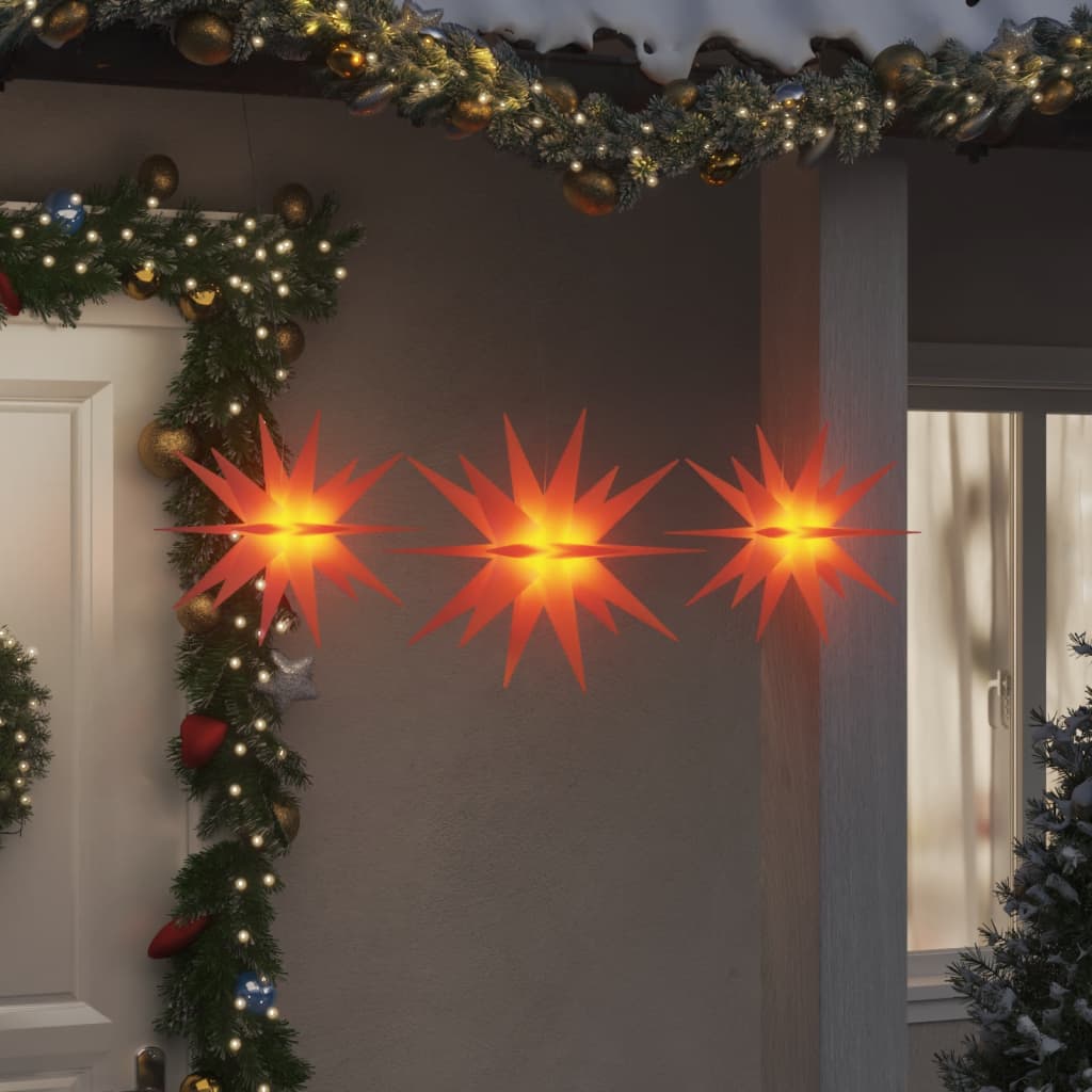 vidaXL Luci di Natale con LED 3 pz Pieghevoli Rosse