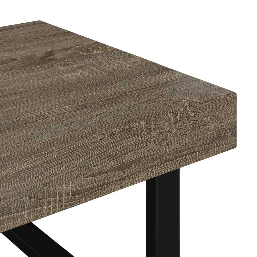 vidaXL Tavolino da Salotto Grigio e Nero 120x60x40 cm in MDF e Ferro