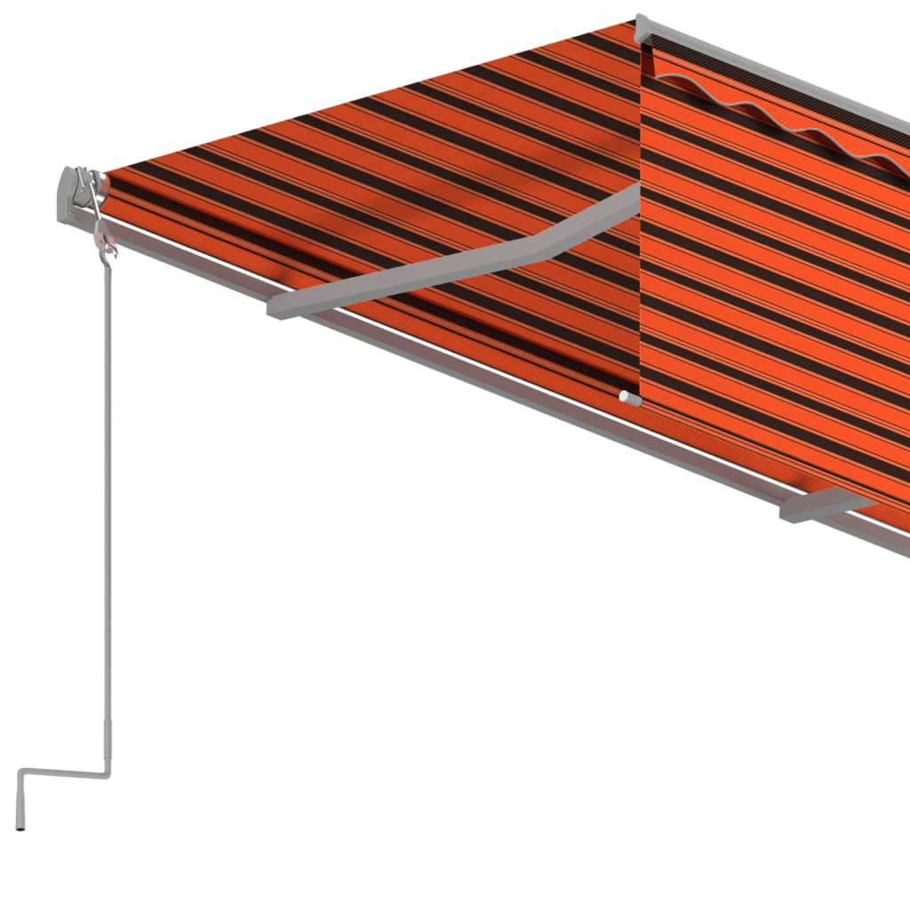 vidaXL Tenda da Sole Retrattile Automatica 4,5x3m Arancione e Marrone