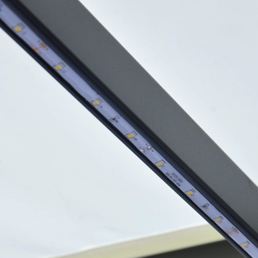 vidaXL Tenda da Sole Retrattile Manuale con LED 400x300 cm Crema