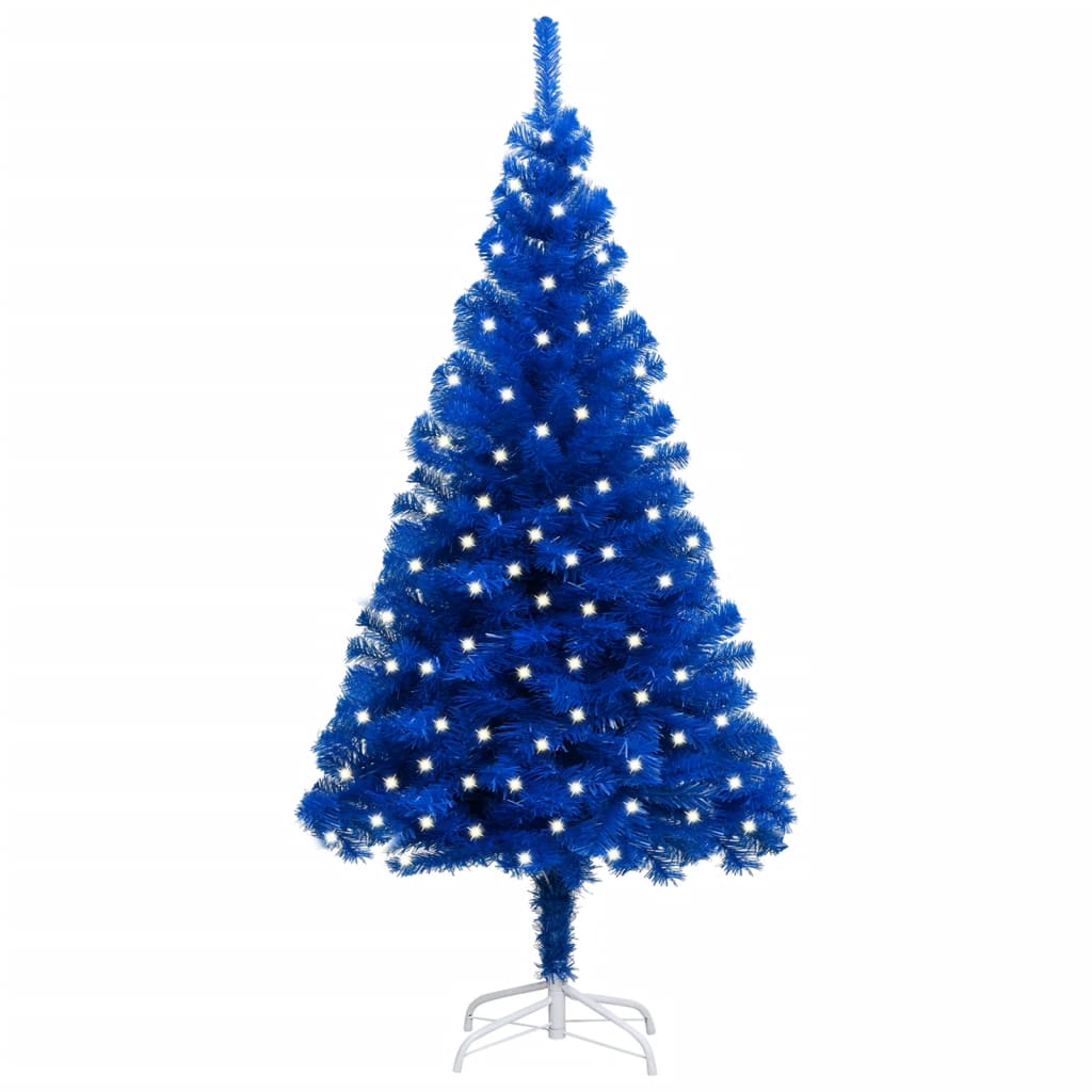vidaXL Albero di Natale Preilluminato con Supporto Blu 210 cm in PVC