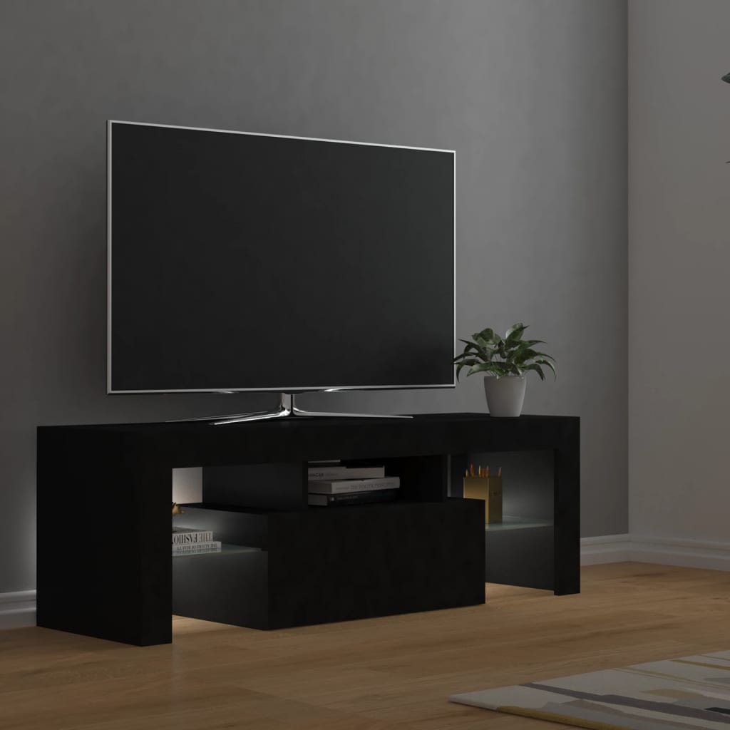 vidaXL Mobile Porta TV con Luci LED Nero 120x35x40 cm