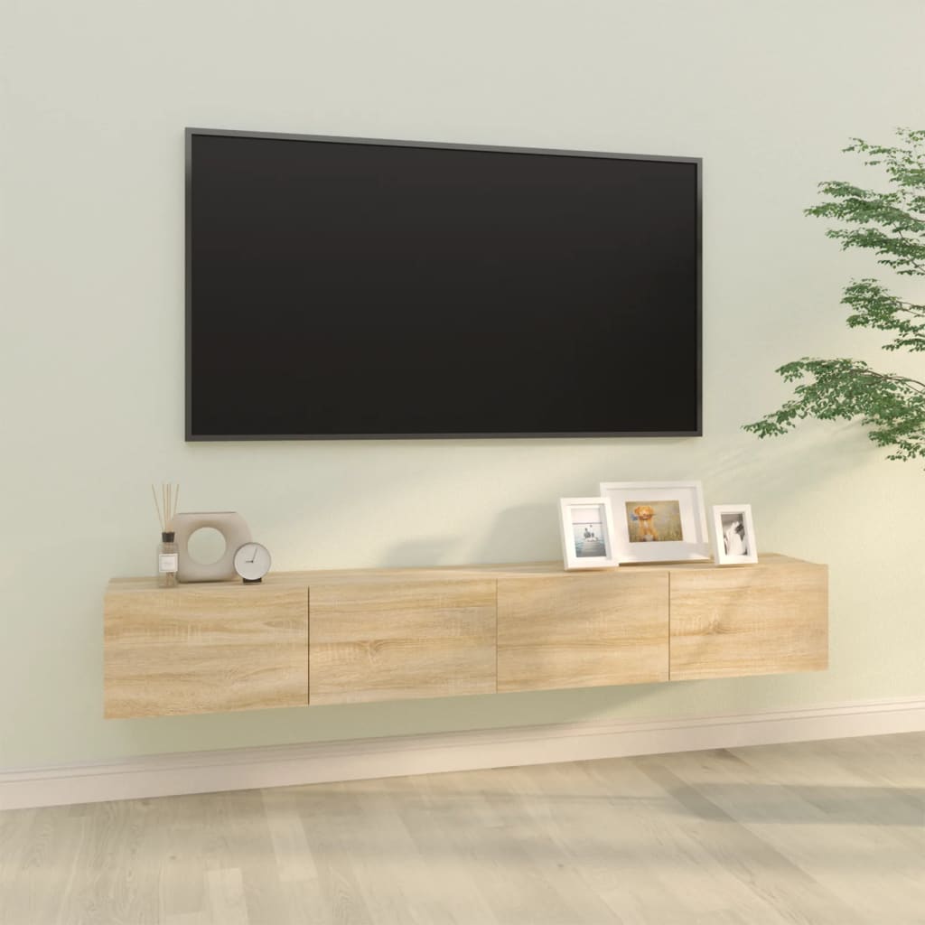 vidaXL Mobili TV Muro 2pz Rovere Sonoma 100x30x30 cm Legno Multistrato
