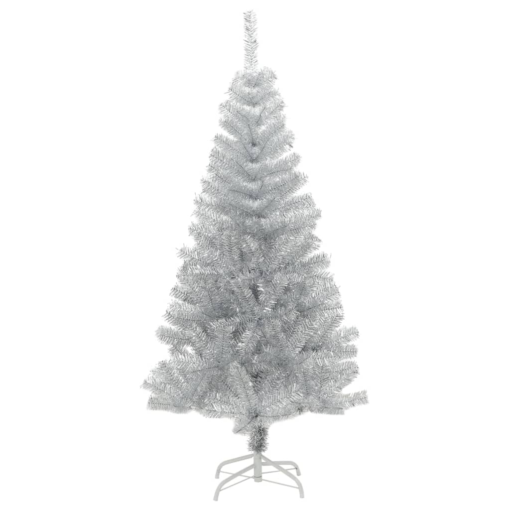 vidaXL Albero di Natale Artificiale con Supporto Argento 150 cm PET