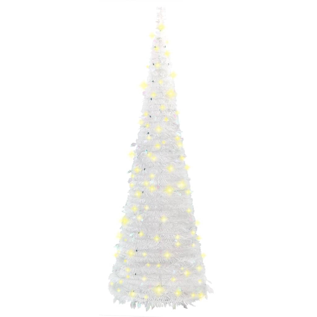 vidaXL Albero di Natale Artificiale Pop-up con 50 LED Bianco 120 cm