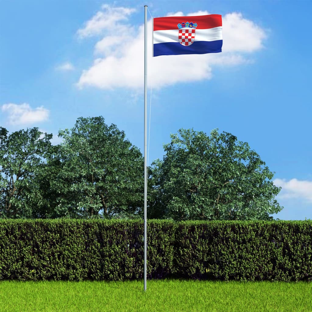 vidaXL Bandiera della Croazia con Pennone in Alluminio 6,2 m
