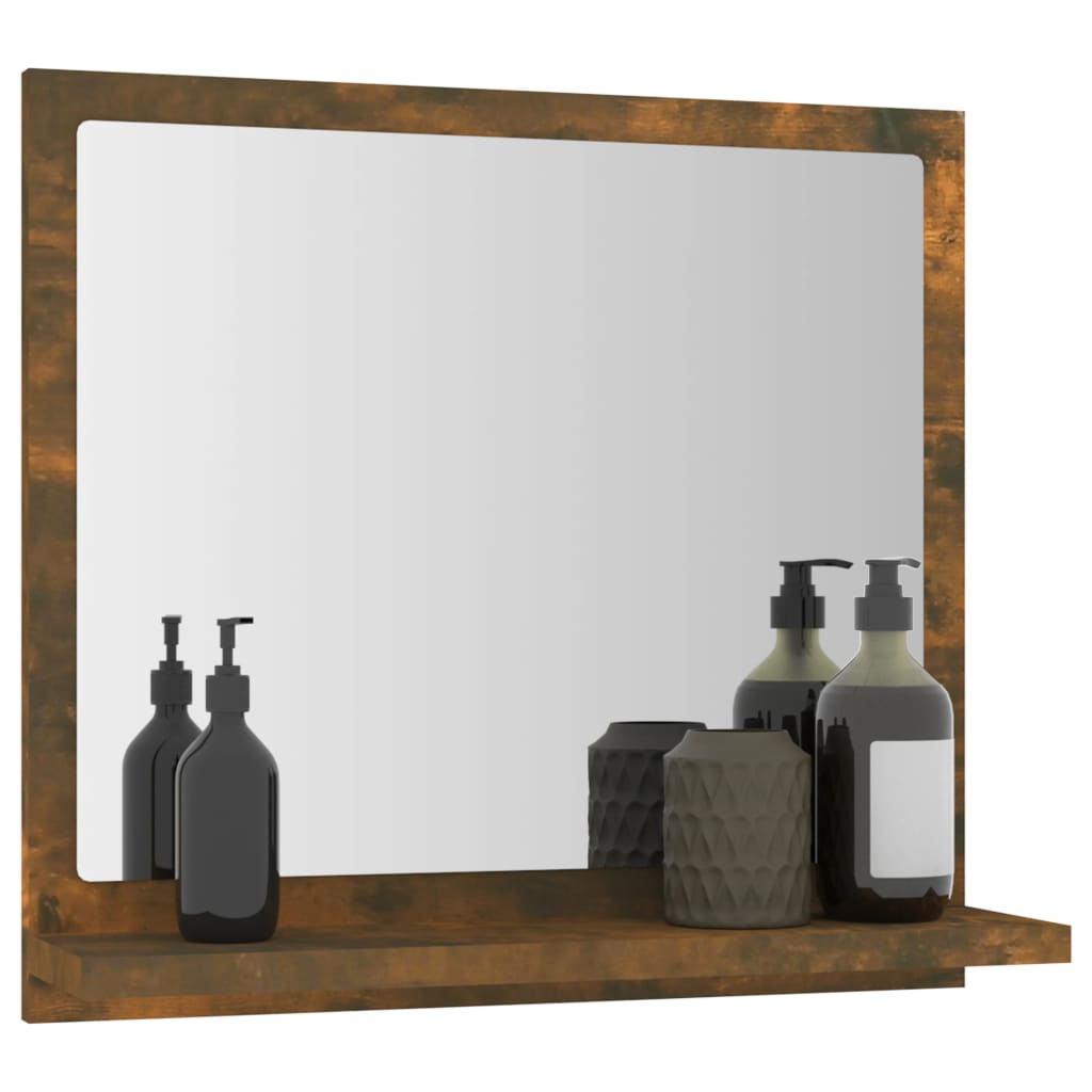 vidaXL Specchio da Bagno Rovere Fumo 40x10,5x37cm in Legno Multistrato