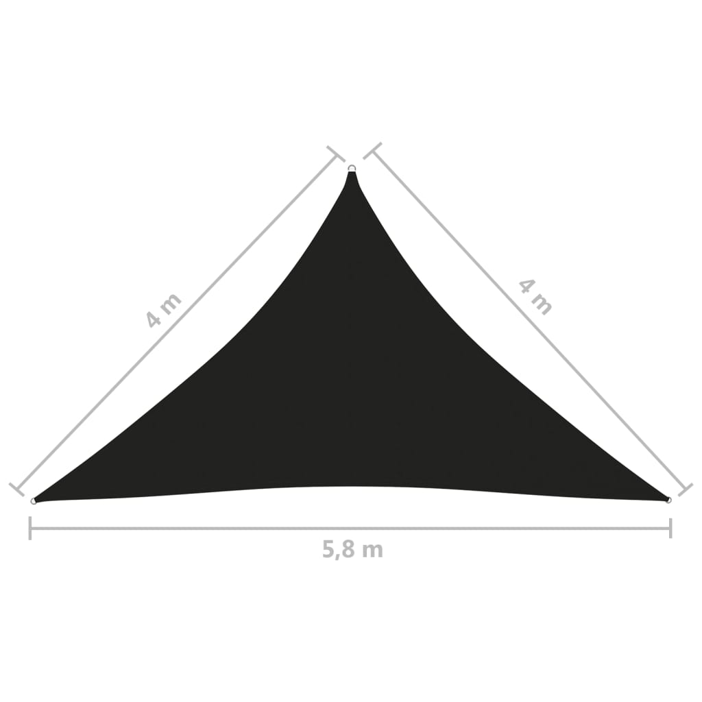 vidaXL Parasole a Vela Oxford Triangolare 4x4x5,8 m Nero