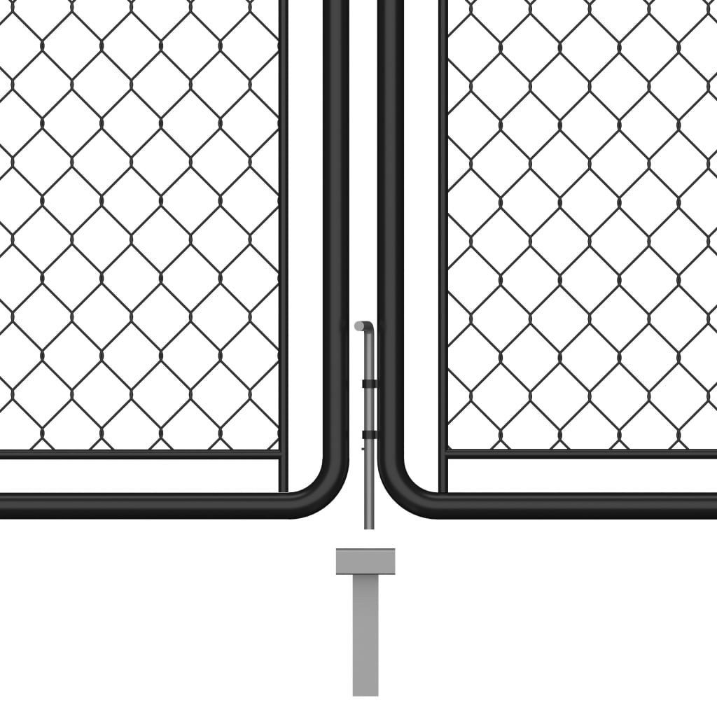 vidaXL Cancello per Giardino in Acciaio 200x495 cm Antracite