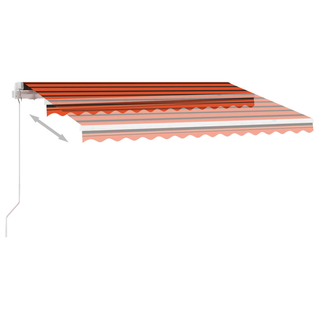 vidaXL Tenda da Sole Manuale con LED 300x250cm Arancione e Marrone