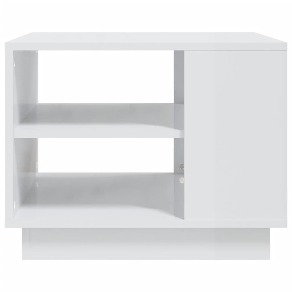 vidaXL Tavolino da Salotto Bianco Lucido 55x55x43 cm in Truciolato