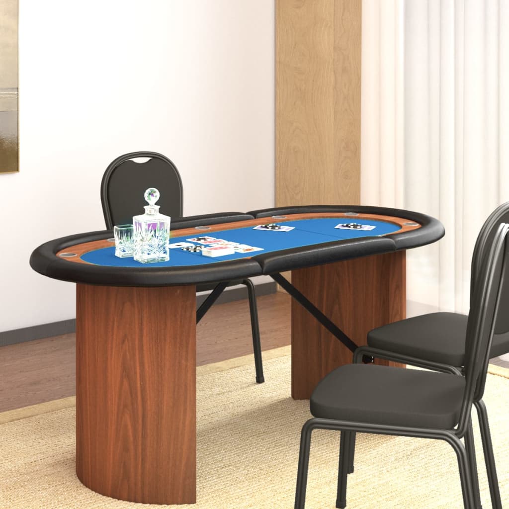 vidaXL Tavolo da Poker 10 Giocatori Blu 160x80x75 cm