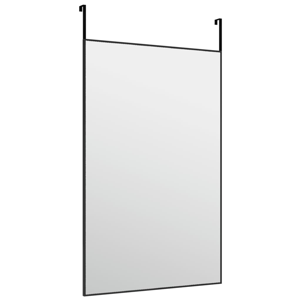vidaXL Specchio da Porta Nero 50x80 cm in Vetro e Alluminio