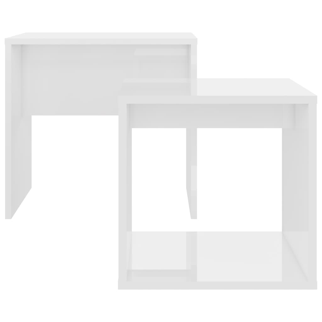 vidaXL Set Tavolini Salotto Bianco Lucido 48x30x45cm Legno Multistrato