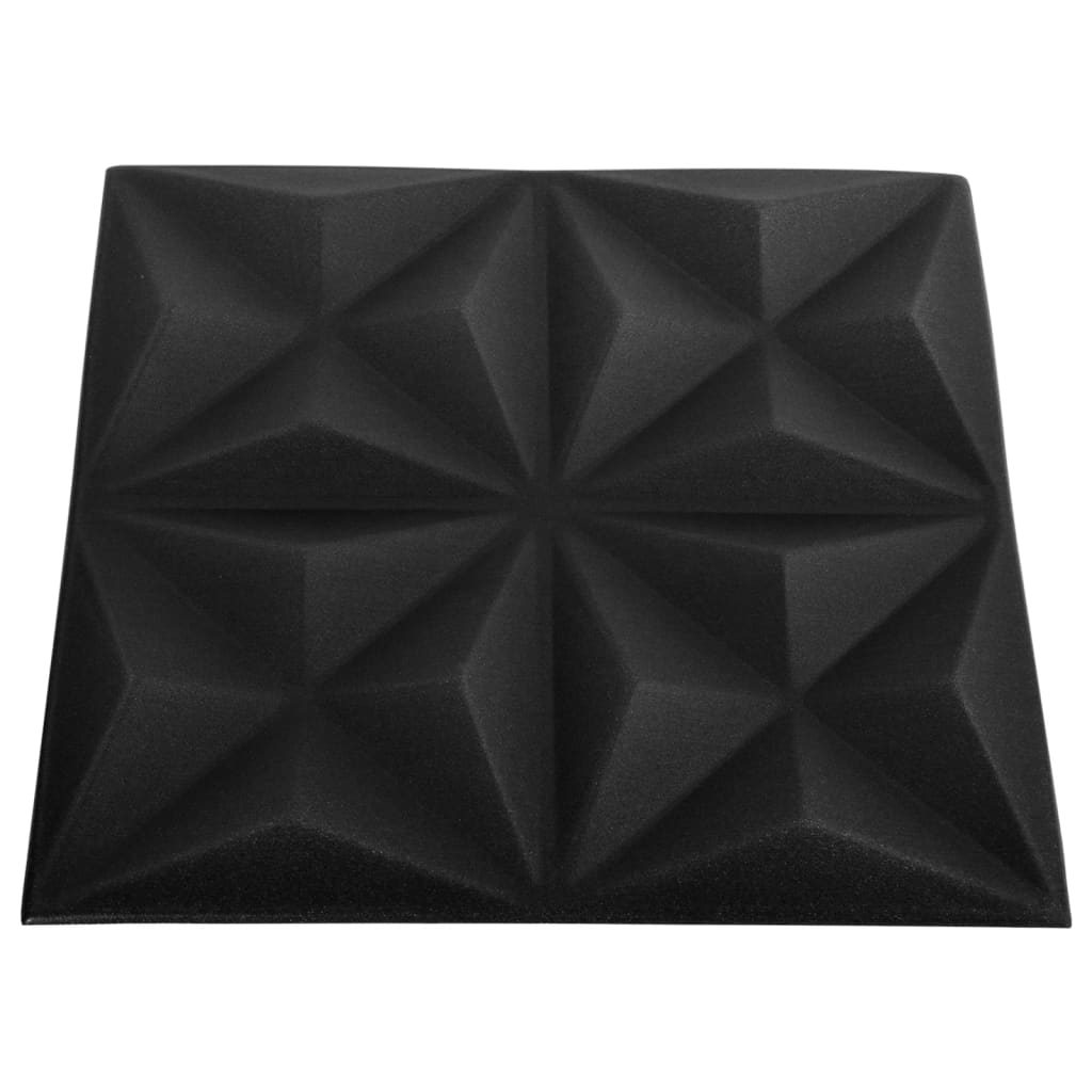 vidaXL Pannelli Murali 3D 12 pz 50x50 cm Neri Origami 3 m²