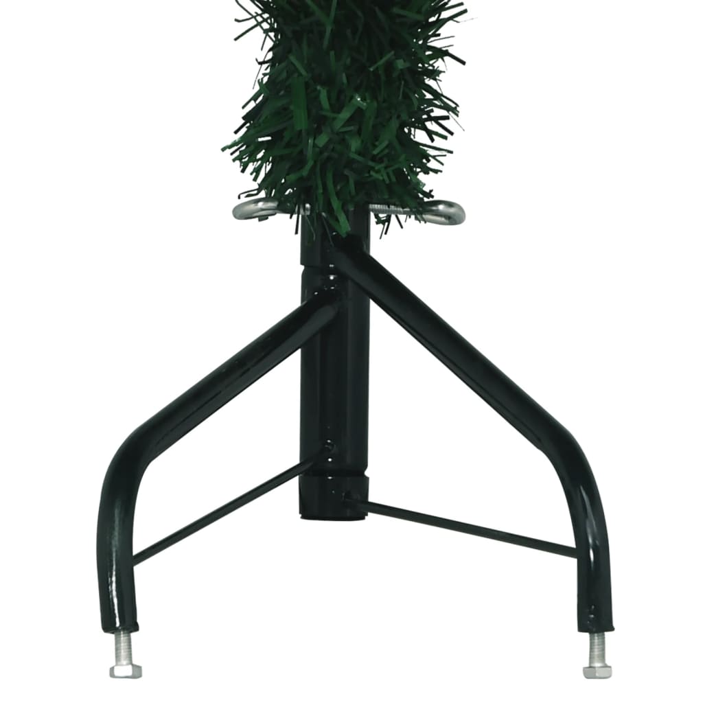 vidaXL Albero di Natale Artificiale ad Angolo con Supporto Verde 210 cm PVC