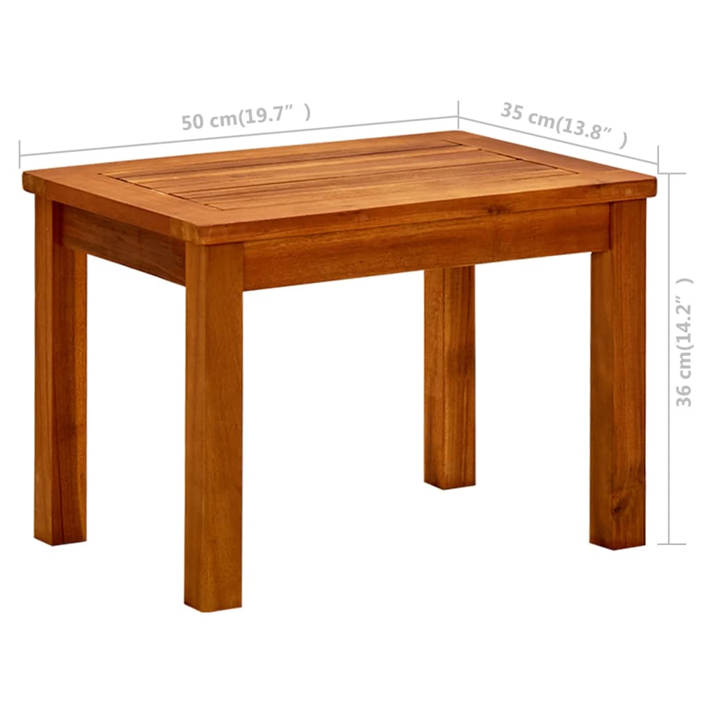 vidaXL Tavolino da Giardino 50x35x36 cm in Legno Massello di Acacia