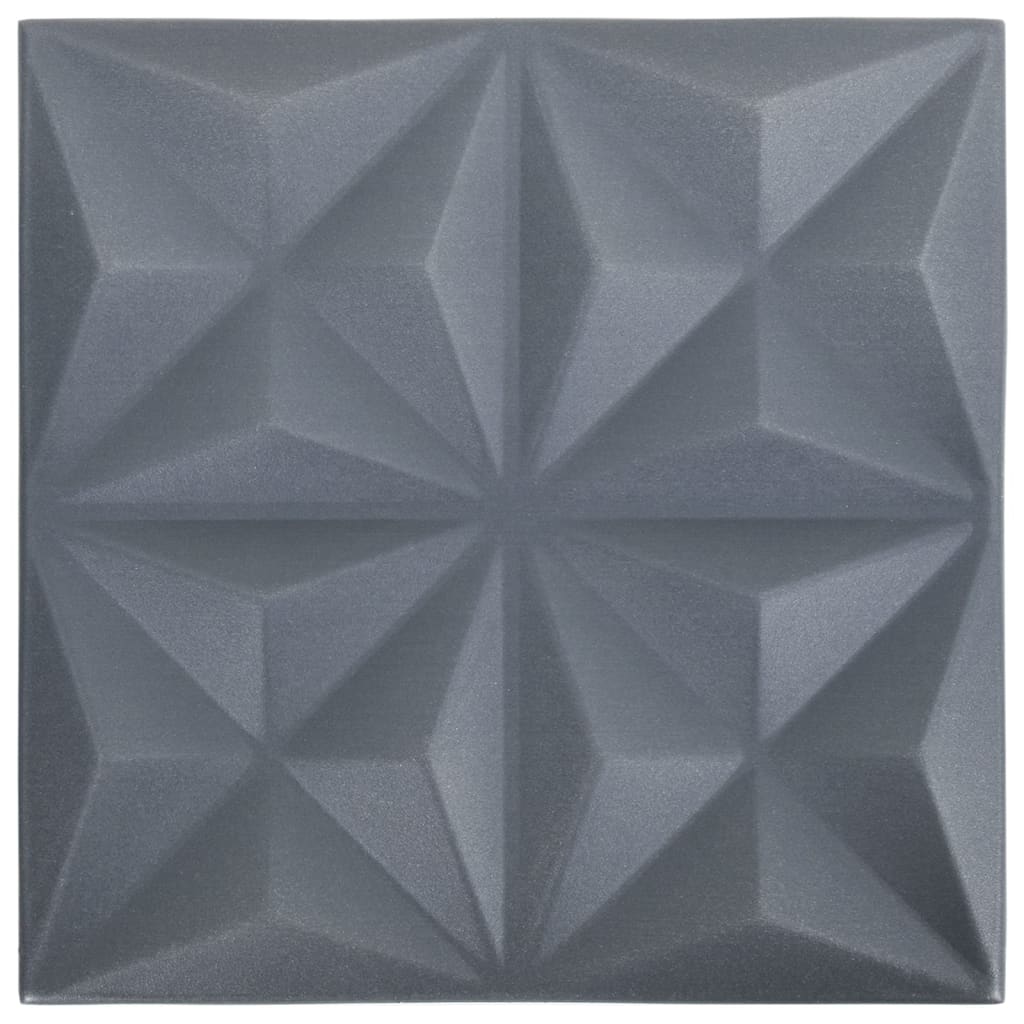 vidaXL Pannelli Murali 3D 24 pz 50x50 cm Grigi Origami 6 m²