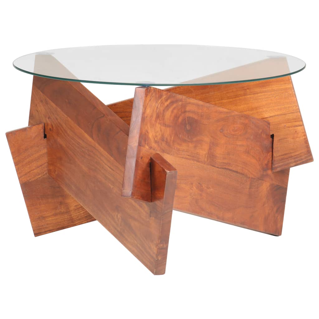 vidaXL Tavolino da Salotto 60 cm in Legno Massello di Acacia