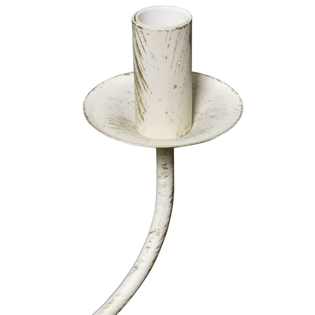 Lampadario Stile Antico In Metallo Bianco – 8 Lampadine E14, 80 Cm Di Diametro, Per Soggiorno E Ambiente Commerciale
