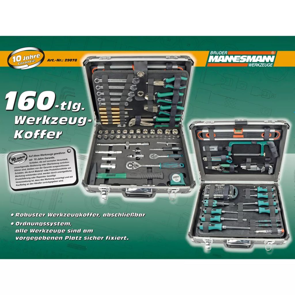 Brüder Mannesmann Set 160 Attrezzi Manuali 29078