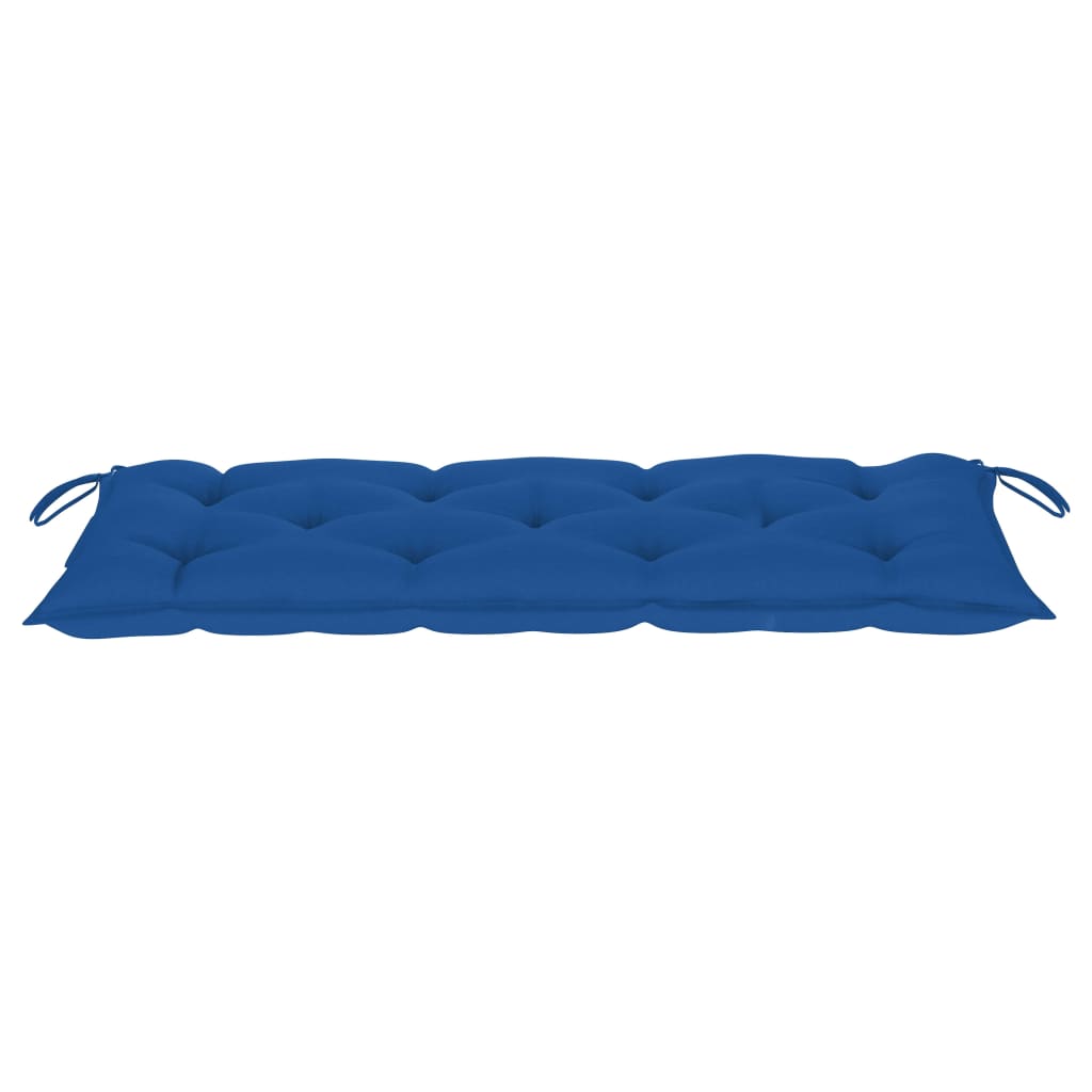vidaXL Panca da Giardino con Cuscino Blu 120 cm in Massello di Teak