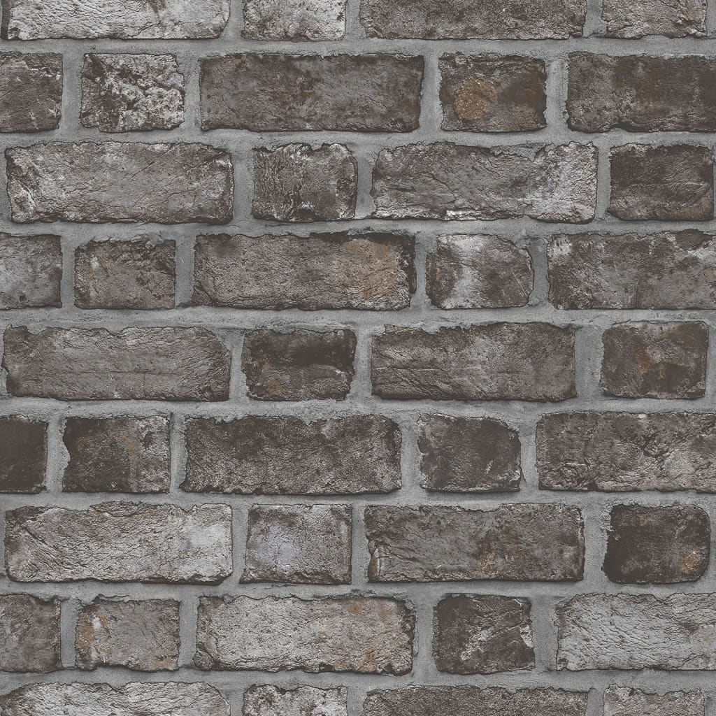 Noordwand Carta da Parati Homestyle Brick Wall Nero e Grigio