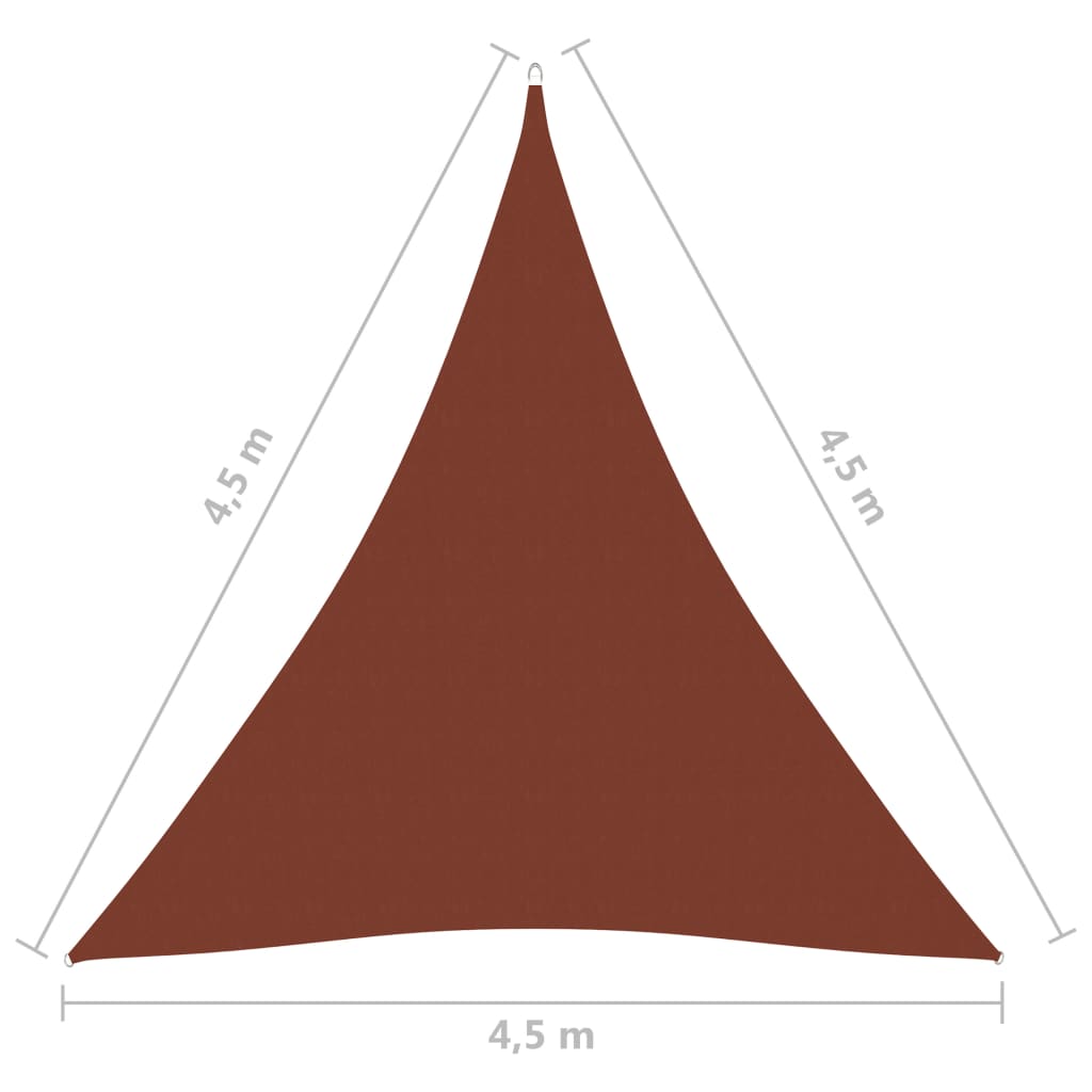 vidaXL Parasole a Vela Oxford Triangolare 4,5x4,5x4,5 m Terracotta
