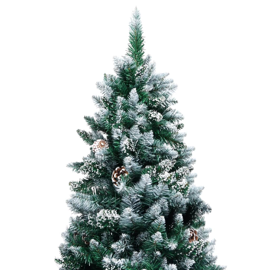 vidaXL Albero di Natale Artificiale con Pigne e Neve Bianca 210 cm