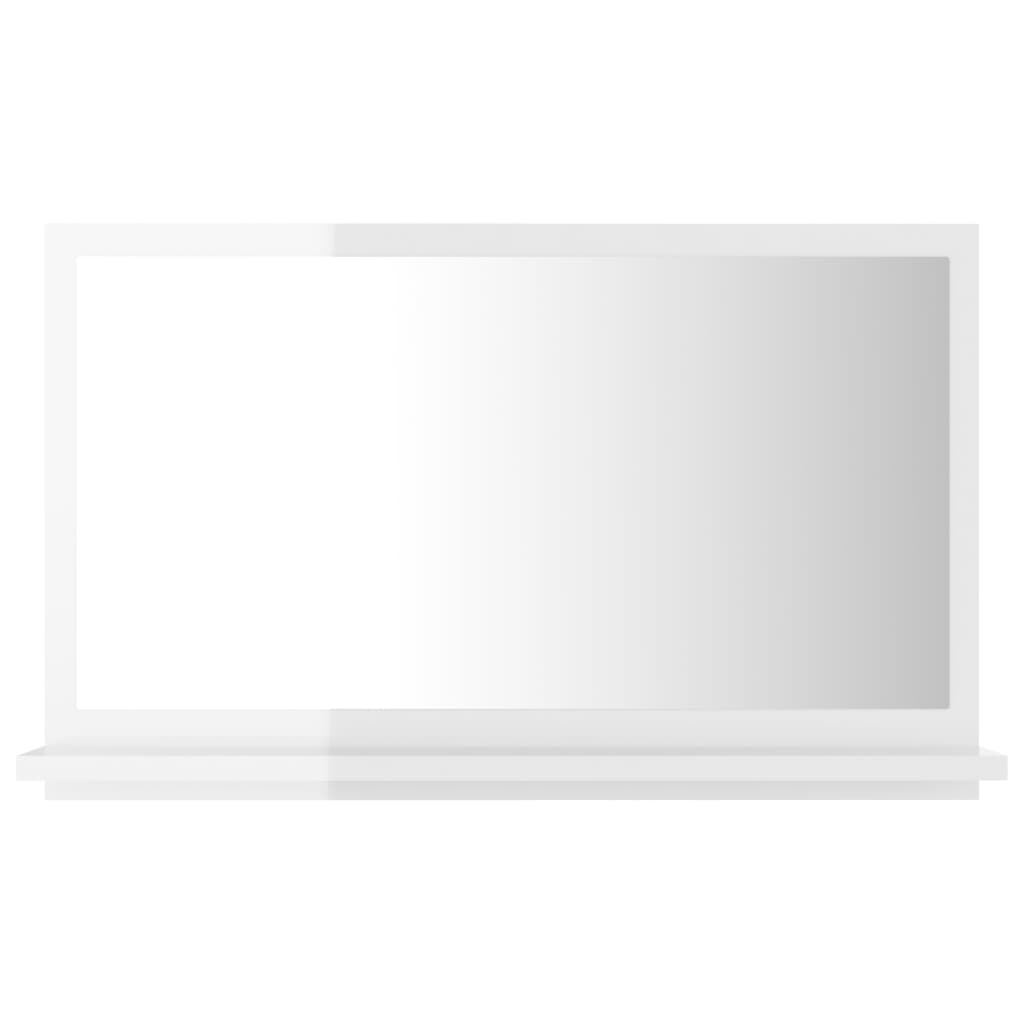 vidaXL Specchio da Bagno Bianco Lucido 60x10,5x37 cm in Truciolato
