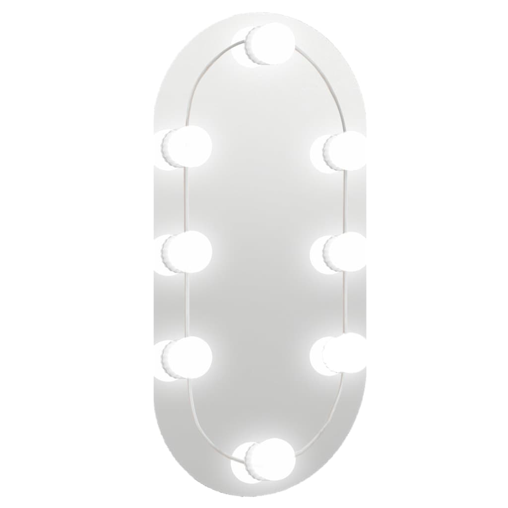 vidaXL Specchio con Luci LED 40x20 cm Ovale in Vetro