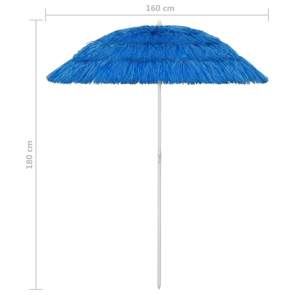 vidaXL Ombrellone da Spiaggia Hawaii Blu 180 cm