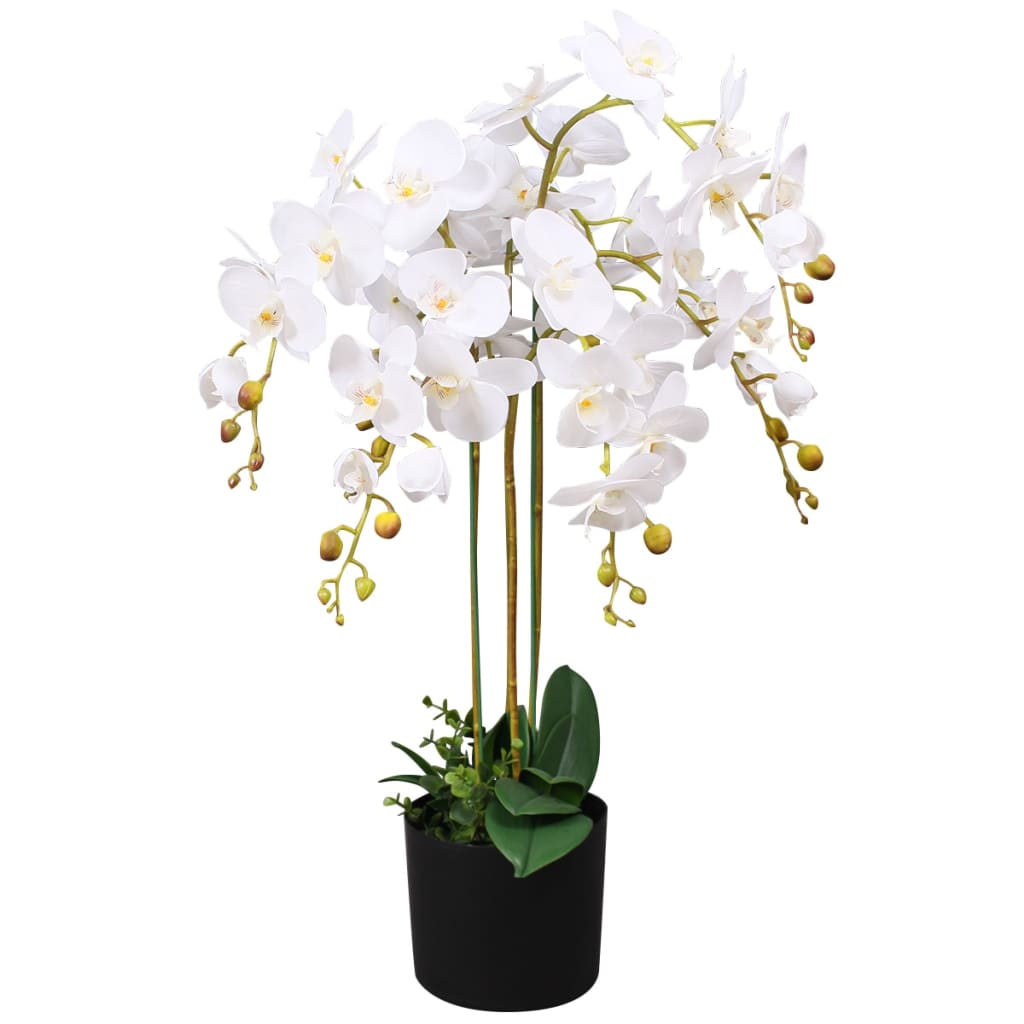 vidaXL Orchidea Artificiale con Vaso75 cm Bianca