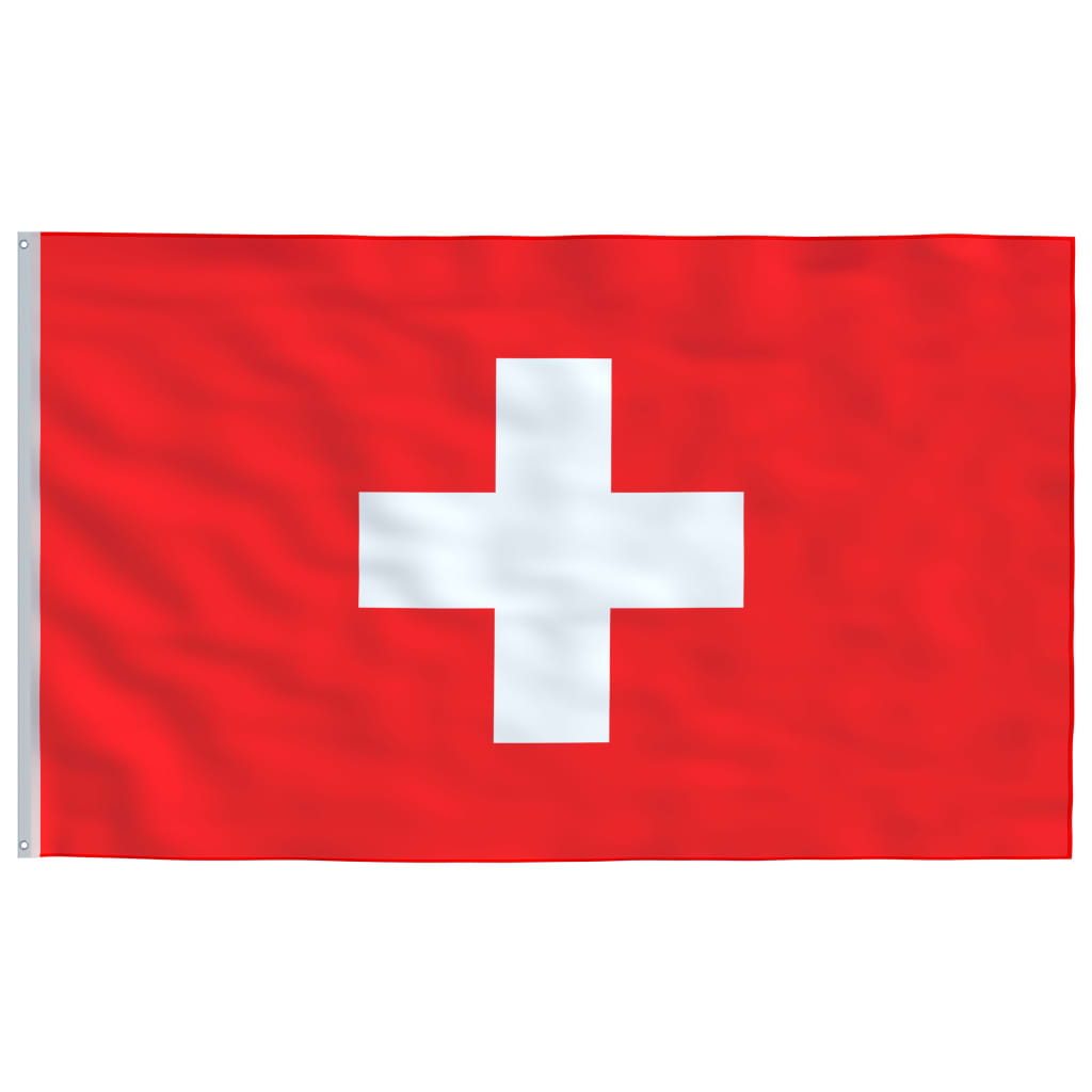 vidaXL Asta e Bandiera Svizzera 6,23 m Alluminio