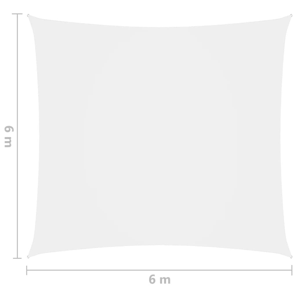 vidaXL Parasole a Vela in Tela Oxford Quadrata 6x6 m Bianco