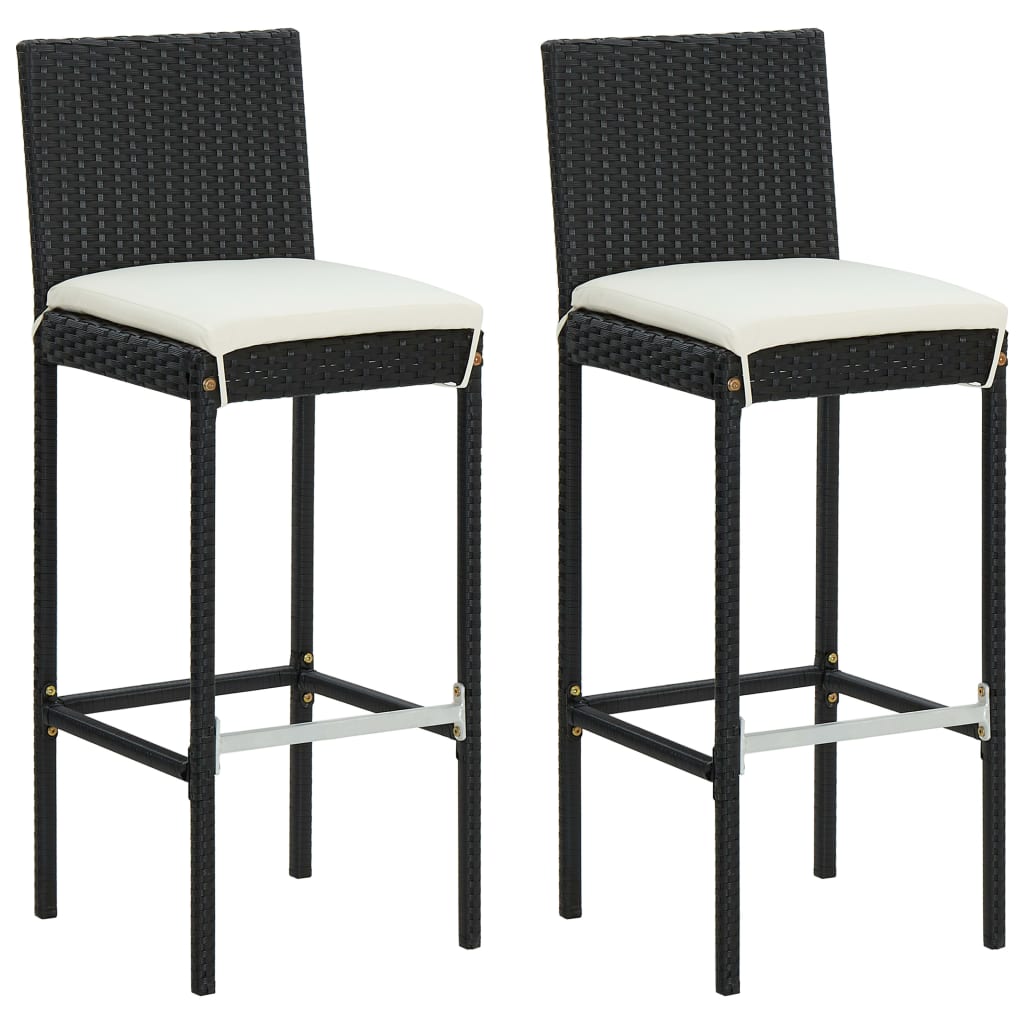 Sgabelli da Bar 4 pz Neri in Polyrattan vidaXL | Leroy Merlin