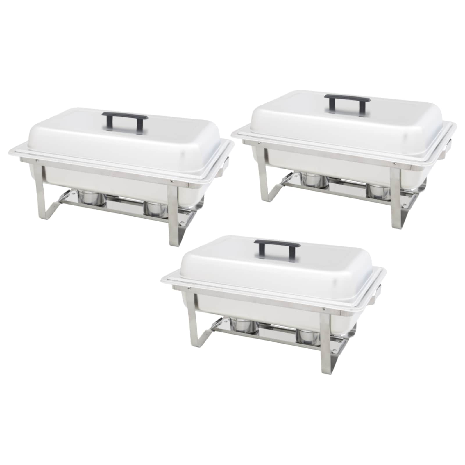 Set Scaldavivande Rettangolare Acciaio Inox - 4 Pezzi Per Buffet - Foto 9
