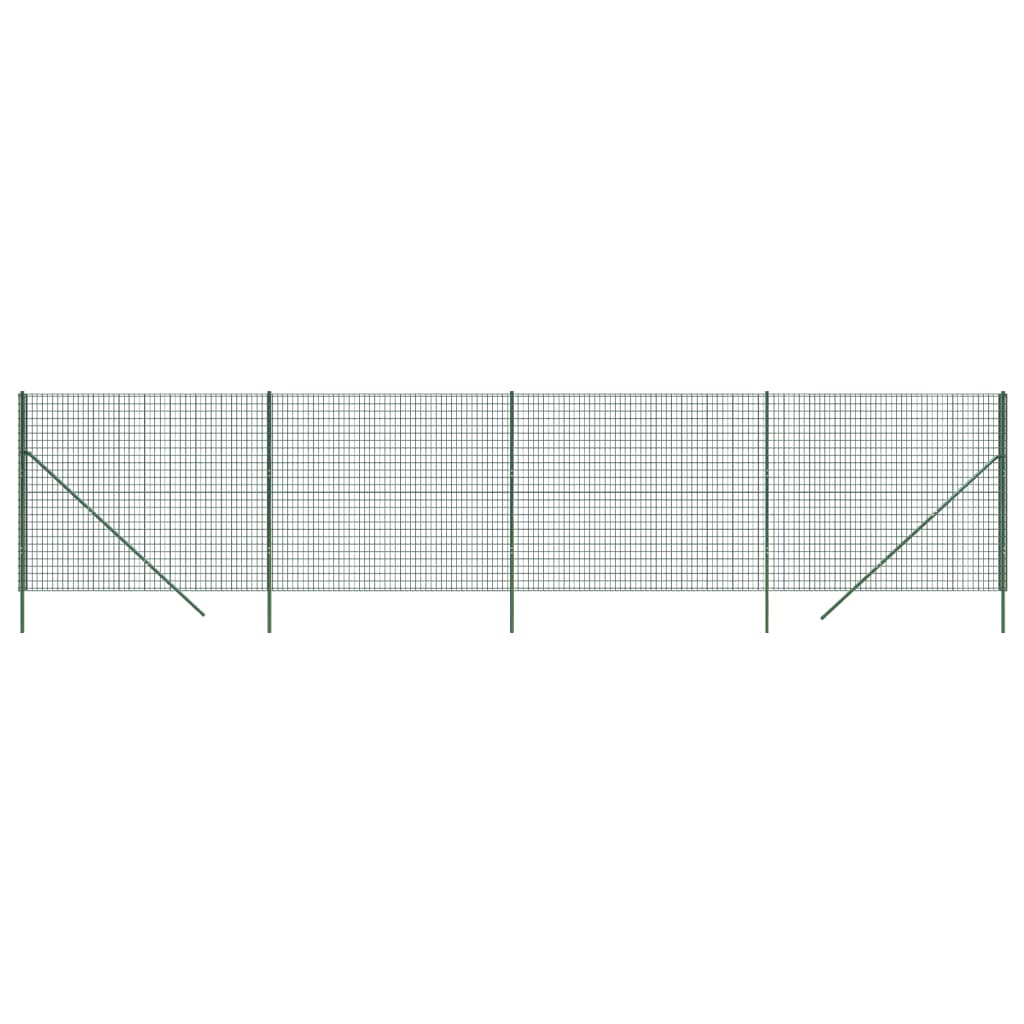 Recinzione Metallica VidaXL Con Flangia Verde 2x10 M – Per Giardino E Animali - 3