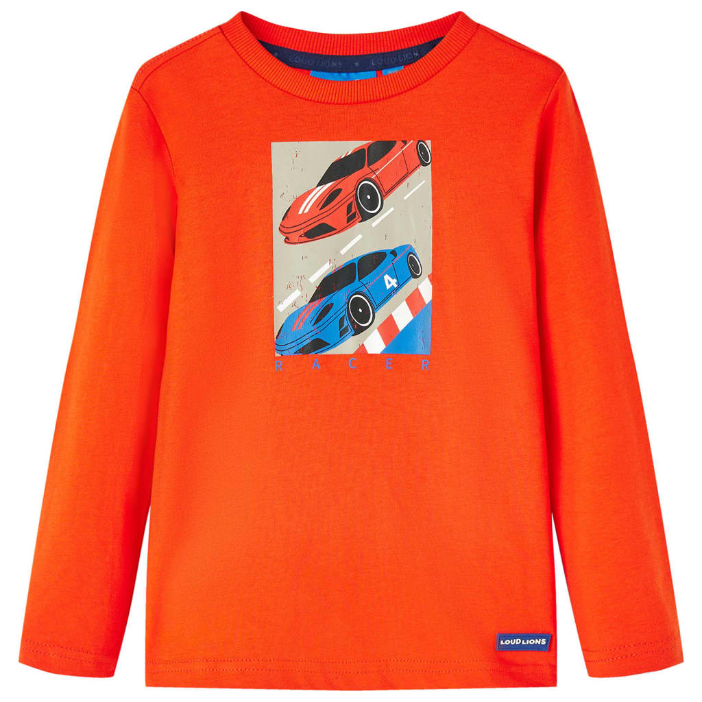 Maglietta da Bambino Maniche Lunghe Arancione Brillante 92
